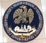 Ковер ОРЛЕЦ в храм круглый темно-синий 